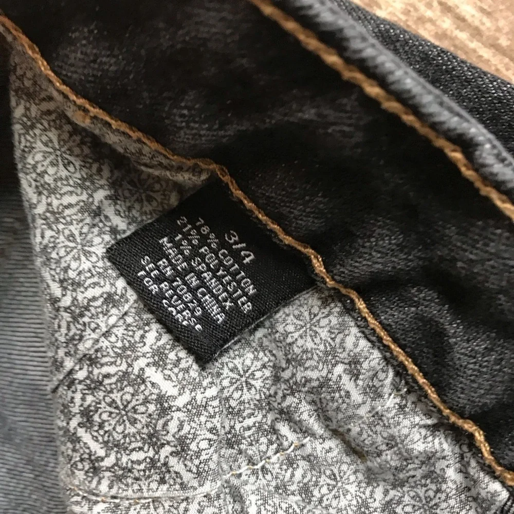 PREMIER bling flap back pocket stretch skinny jeans size 3/4